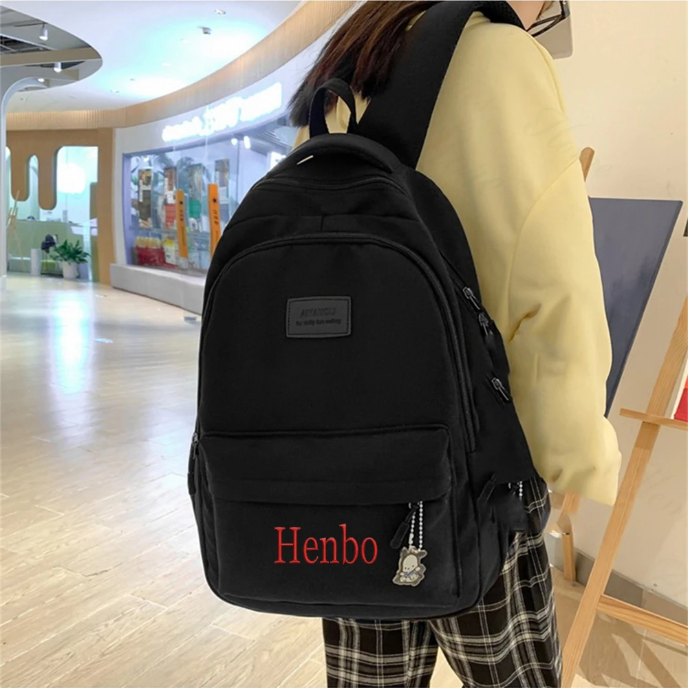 

Personalized Name Schoolbag Junior High School Students Gift Backpack Custom Embroidery Name Large Capacity Travel Computer Bag