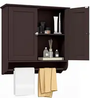 Bathroom Cabinet Wall Mounted, Bathroom Medicine Cabinet with Bar&Double Door&Adjustable Shelf, Over The Toilet Storage Cabinet 2