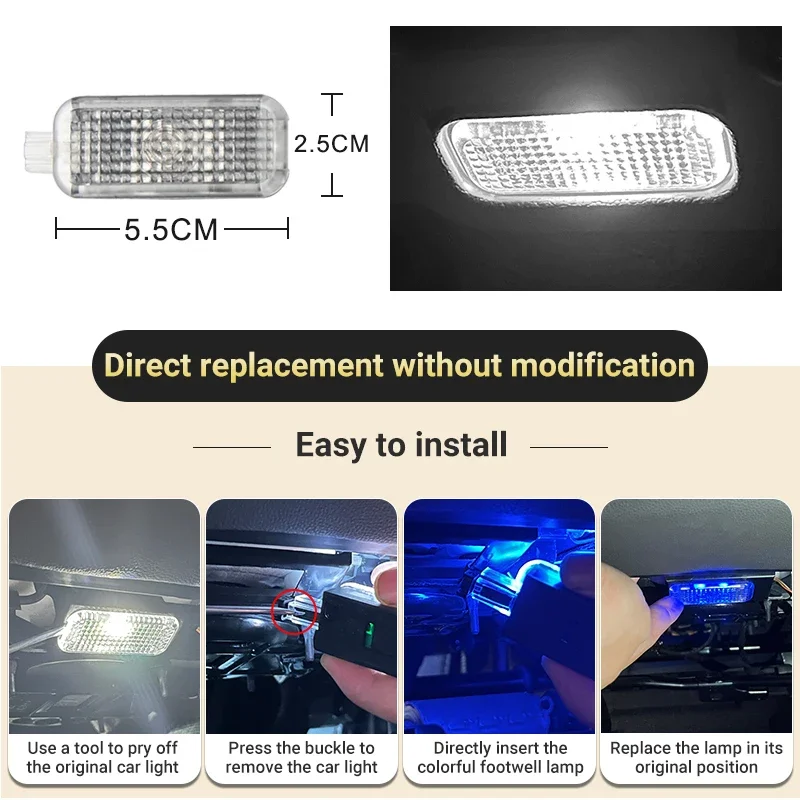 12V LED Car Footwell Lamp Atmosphere Lights Interior Decoration Accessories For SEAT Leon 2013 2014 2015 2016 2017 2018 2019