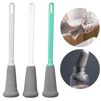 Long Handle Sponge Cup Brush Hangable Thermos Cup Milk Bottle Glass Bottle Cleaning Brush Home Kitchen Cleaning Accessories