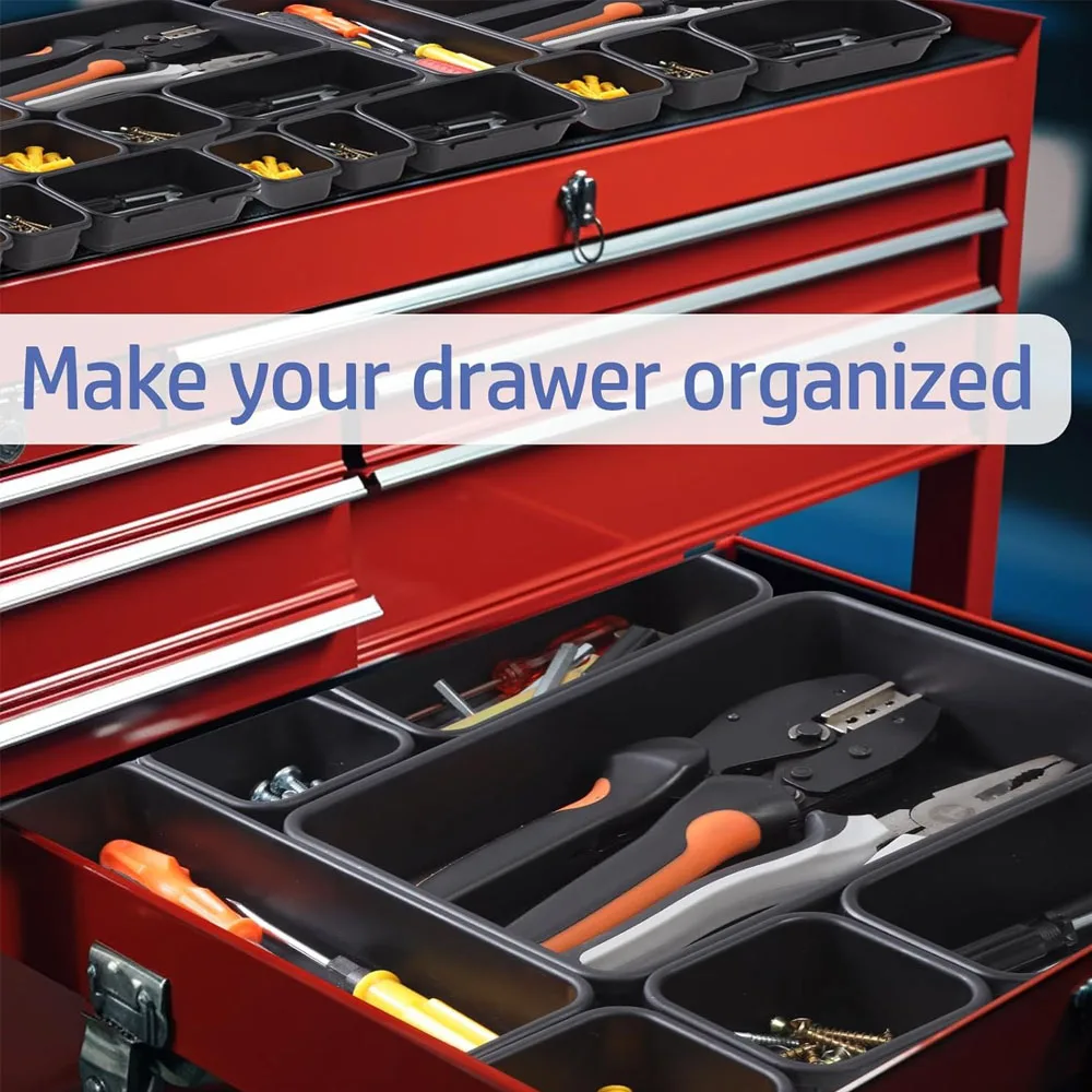 5 Size Interlocking Shallow Tool Organizer 61/45/34/24/9PCS Desk Drawer Organizers Tray Dividers Toolbox Storage Bins Container