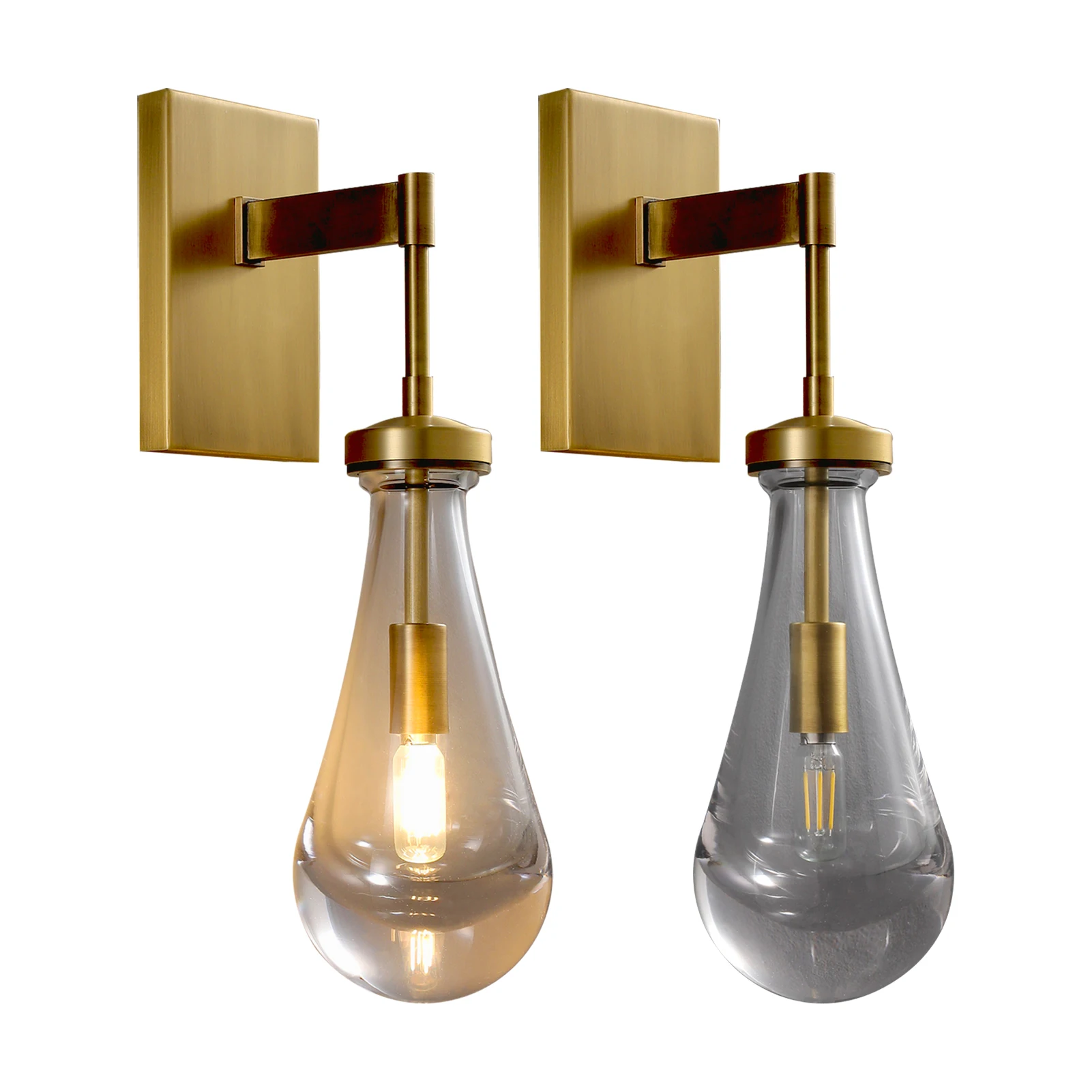 

Modern Metal Gold LED Crystal Glass Raindrop Wall Lamp Bathroom Light Living Room Bedroom Courtyard Indoor Deco Luxury Sconce