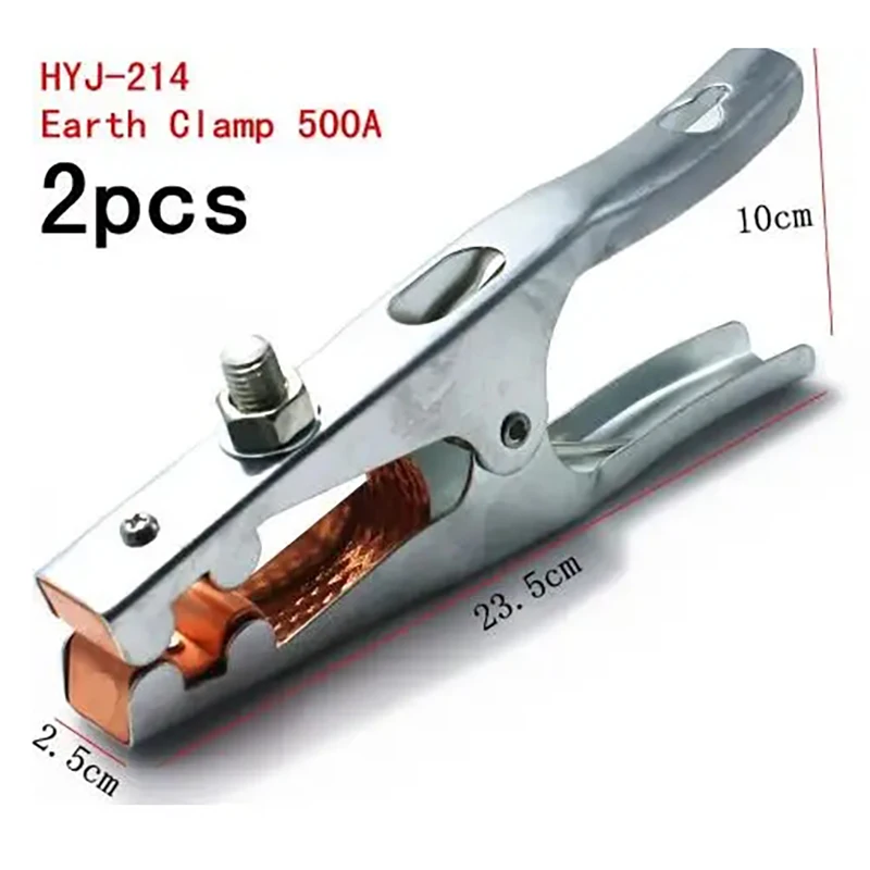 2PCS Safty Brass Material Welding Steel Ground Clamp Earth Clamp 500A for Welding Machine