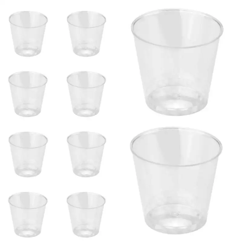 Cups 50Pack 30ML Clear Hard Plastic Disposable Party Shot Glasses Jelly Mug One Time Use Tumblers Birthday Party Drinking birthday party supplies,plastic cups,plastic shot glasses
