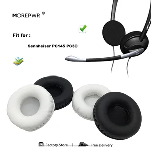 Morepwr New Upgrade Replacement Ear Pads for Sennheiser PC145 PC30 Headset Parts Leather Cushion Velvet Earmuff Sleeve Cover