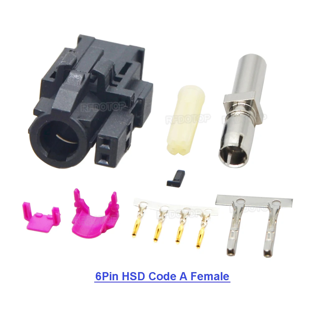 코드 A/B/C/E/H/G/L/Z HSD LVDS 4 + 2 6 핀 커넥터, 카플레이 기능 수정 USB 플러그 비디오 커넥터, 메르세데스-벤츠 아우디 BMW 용