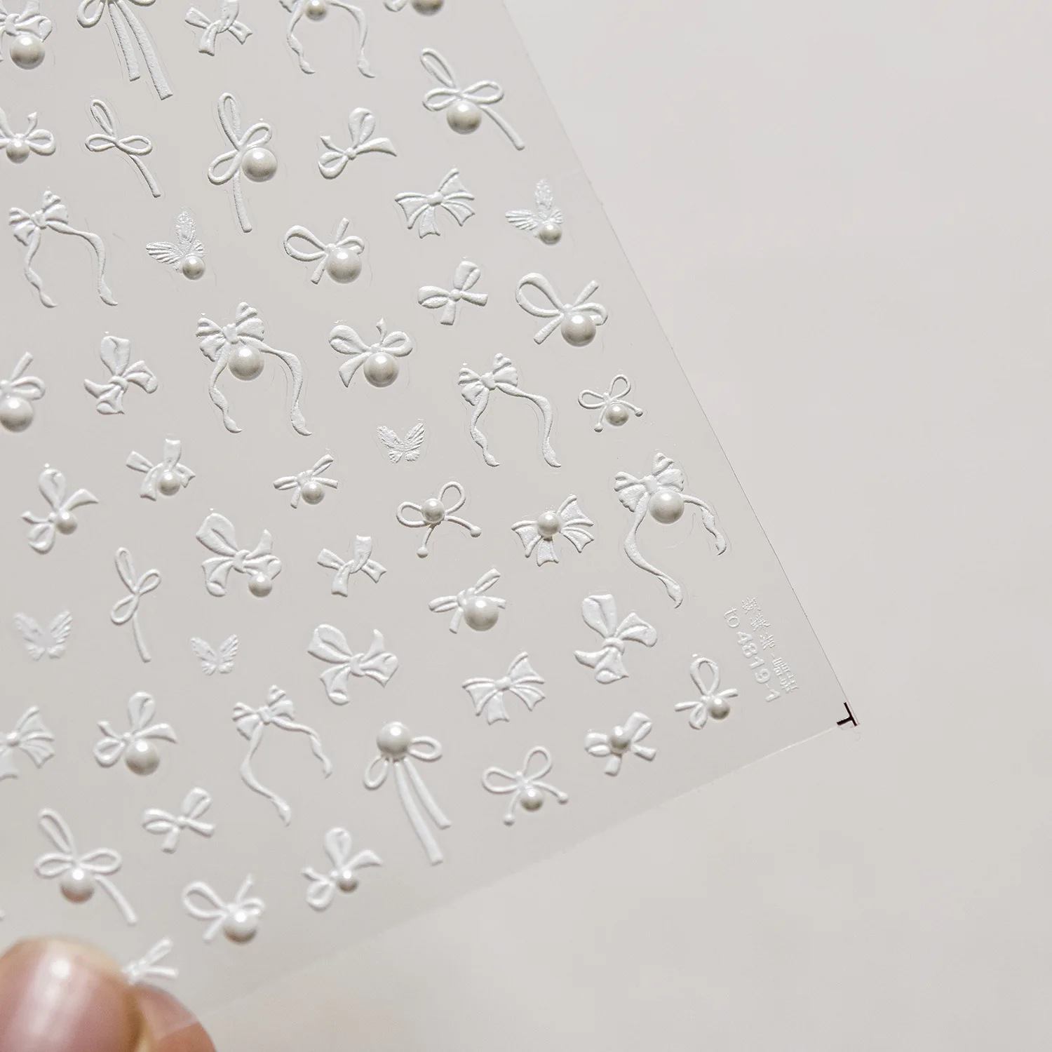 라인 보우 네일 스티커 레드 및 블랙 핫 스탬핑 3D 셀프 접착 네일 스티커 진주 모조 라인스톤 네일 장식 데칼