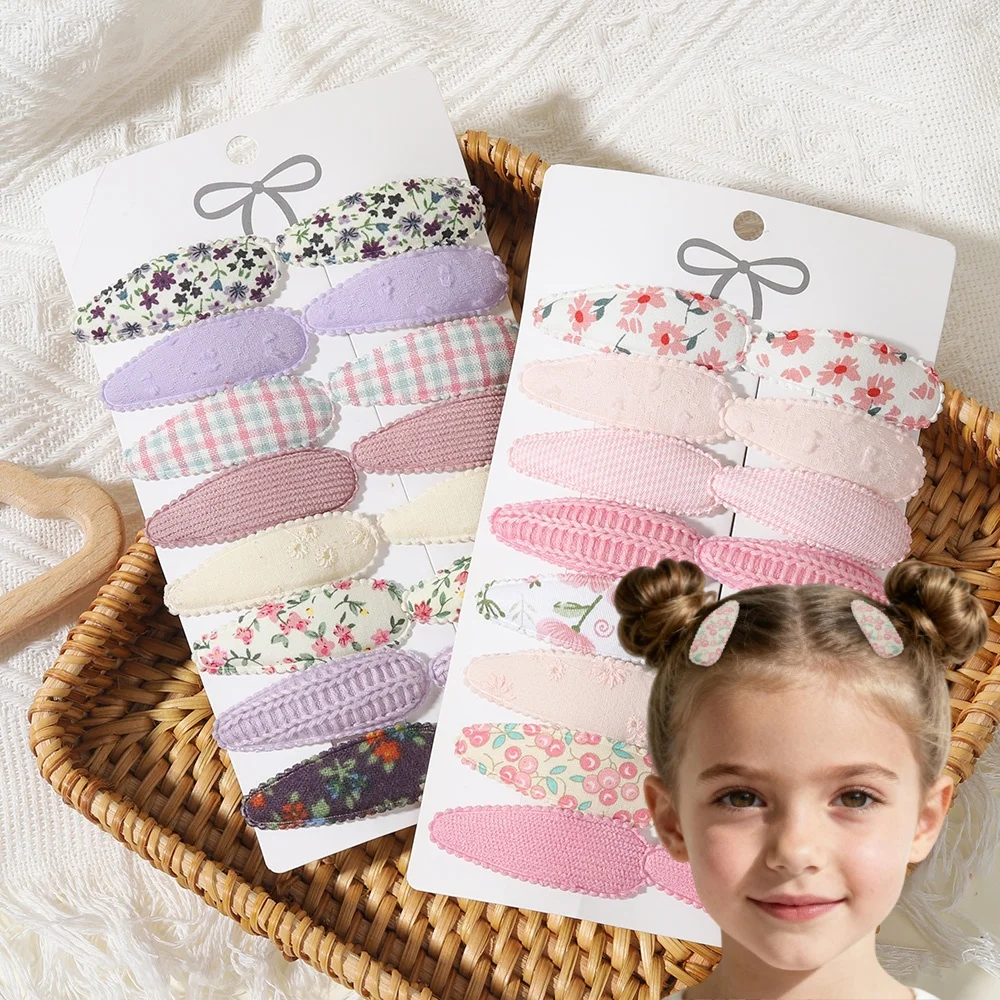 10/16/20PCS Mädchen Haar Clips Baby BB Clips Floral Candy Farbe Baumwolle Haarnadel Barrettes 2026 neue Stil Sichere Kind Haar Zubehör