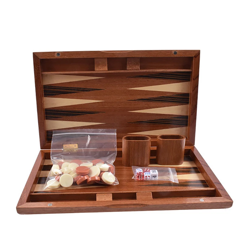 Wooden Backgammon Chess Set Large Handmade Board Games Portable Family Travel Table Games Children Aldult Gift