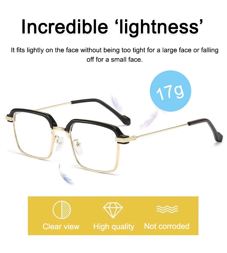 Alterung Myopie Brille Presbyopie Lichtempfindlicher Farbwechsel blendfrei wasserdicht Metall Mode Presbyopie Schatten Hohe Definition – Detail 11
