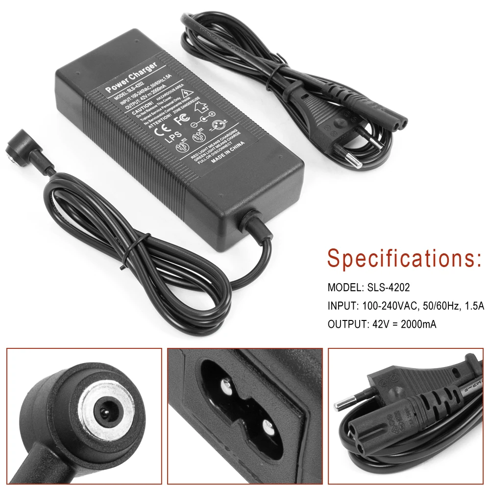High-Efficiency Electric Scooter Battery Charger, 42V 2A Power Accessory