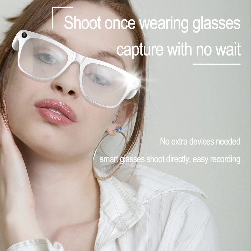 AI Smart Glasses 4K HD Photochromic Glasses Video Recording Wireless Bluetooth Call Voice Assistant Music Translate