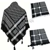 125*125cm Black White Adult Arab Keffiyeh Head Scarf Multiuse Middle East Wrap Shawl Jacquard Pattern Arabian Hijab