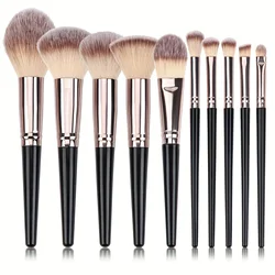 Professional Soft Fluffy Makeup Brush Set - Foundation, Blush, Powder, Eyeshadow Blending Tool (10BK)