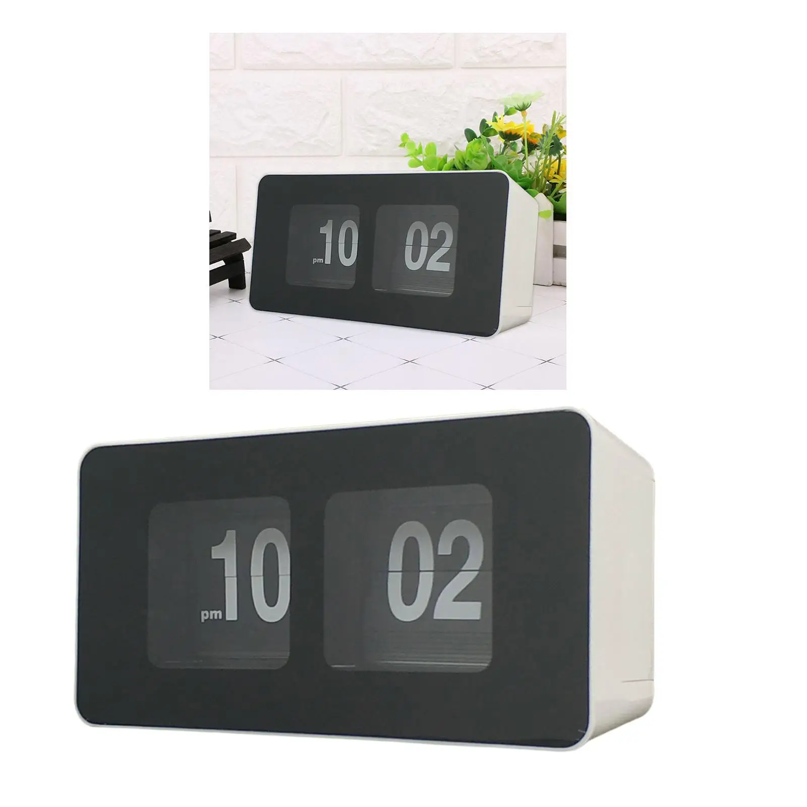 Flip down lcd digital clock desk wall clock non ticking silent sweep home office decor
