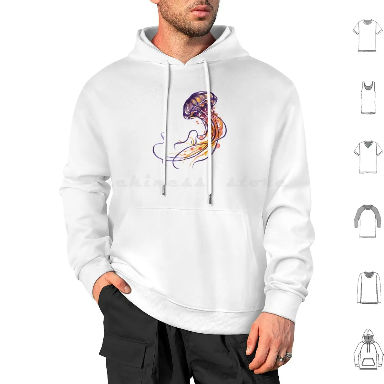 

Jellyfish Watercolor Hoodies Long Sleeve 2023 Lumalee Luma Cute Star Dark Sarcastic Galaxy Movie Mushroom Wii Nihilist