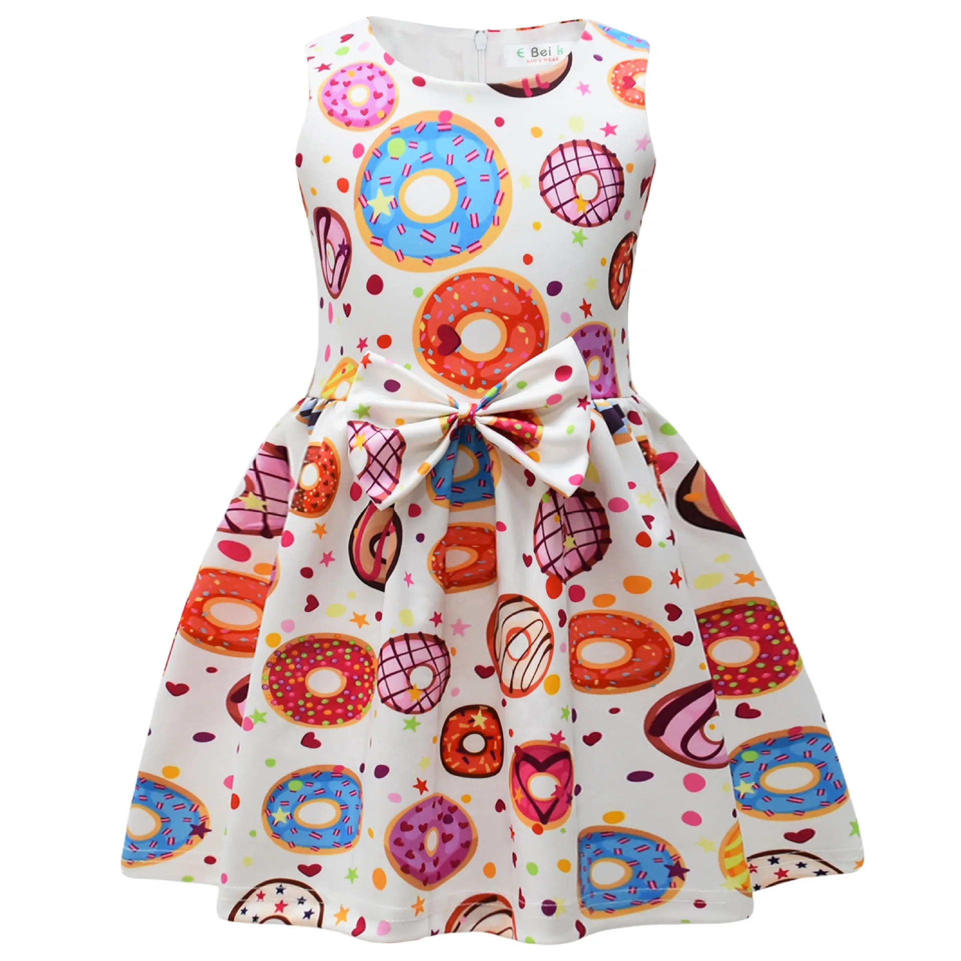 Vestido Menina E Americanas Combinando - Estampa Donuts Tamanho 110