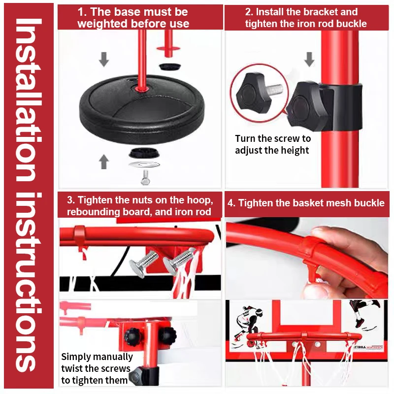 Indoor Basketball Hoop with Blue Circle Design and Dormitory-Friendly Buckle System