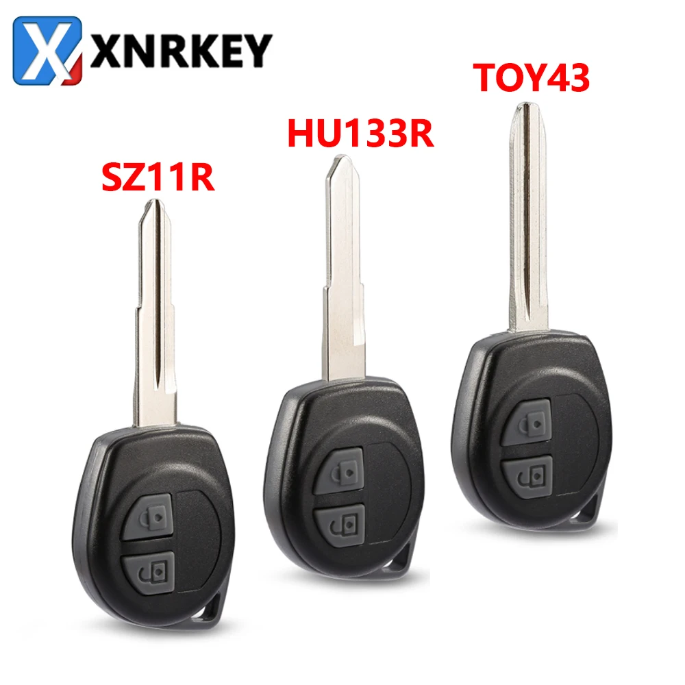 XNRKEY 2 Button Remote Car Key Shell for Suzuki Swift Vitara SX4 Alto Jimny Key Case Cover HU133R/SZ11R/TOY43 Blade Button Pad