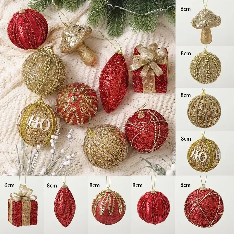 thumbnail image 1 of Adornos navideños con forma de champán para árbol de Navidad, bolas decorativas, adornos navideños, bolas colgantes para fiesta de Navidad, regalo de Año Nuevo para el hogar, 1 of 5