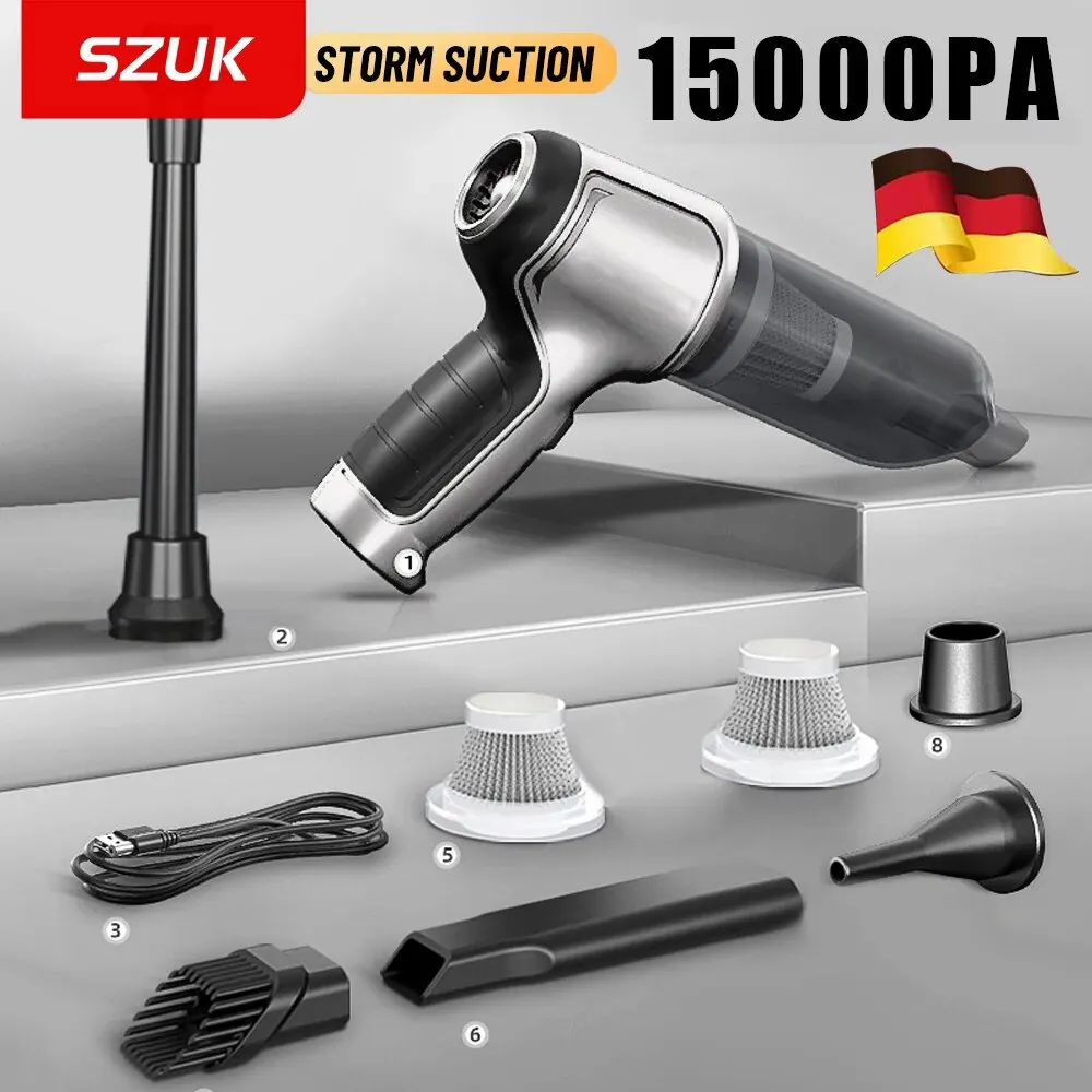 Vacuum Cleaner, Handheld, Wireless, Portable, SZUK Car Vacuum Cleaner, Powerful, Wireless, Strong Suction, Blower, Car Home Appliance