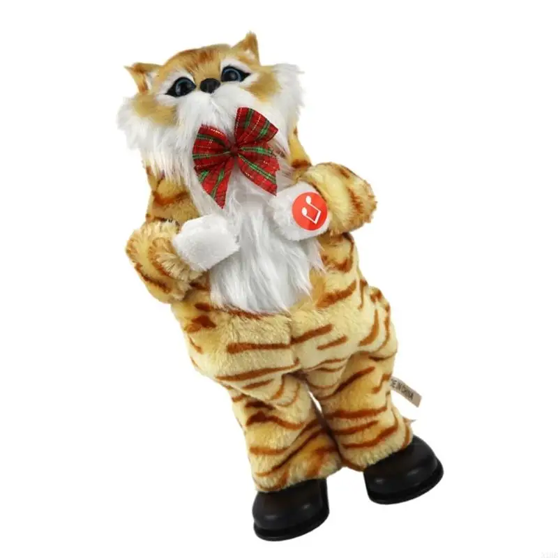 N1HB Musical Toy Kitten Figure Festive Christmas Decors New Year Plush