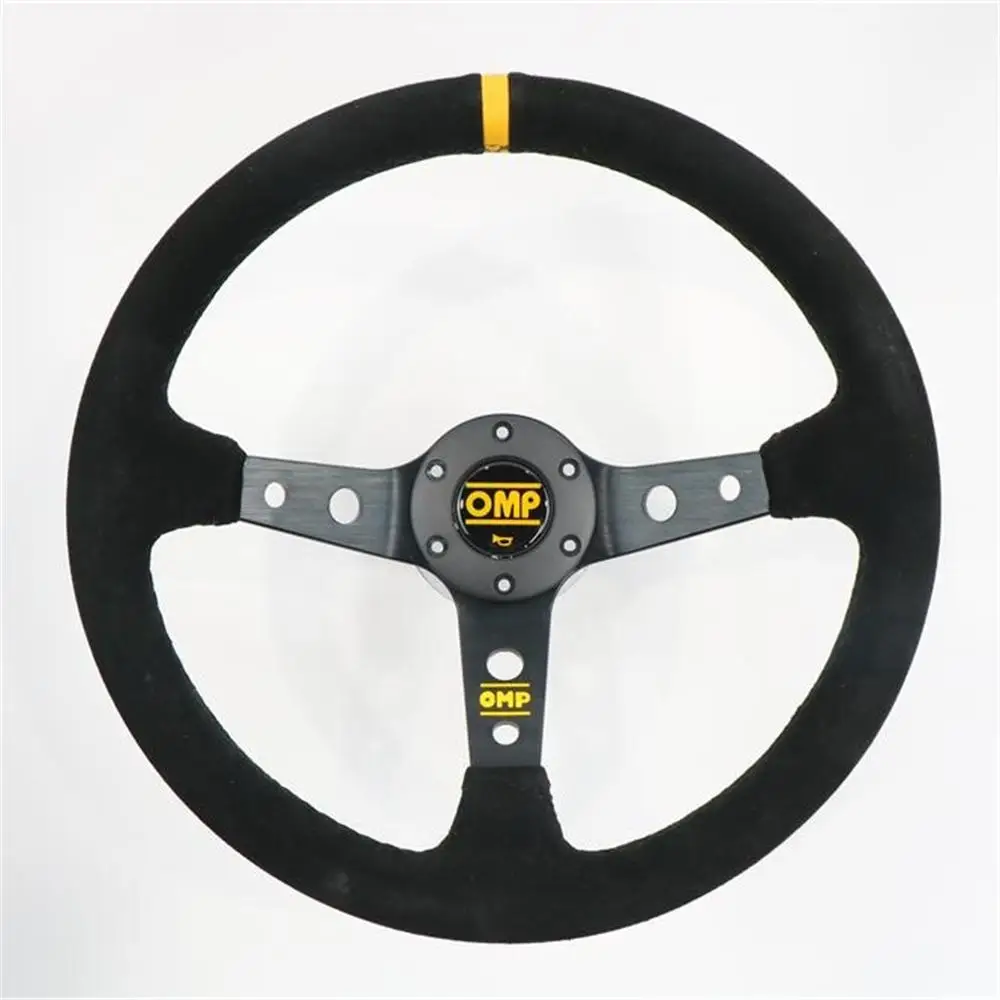 Omp 14 ''350Mm Stuurwiel Racen Sim Jdm Sport Kunstmatige Fluweelachtige Lederen Auto Voor Audi Bmw Toyota Honda Vw Universal