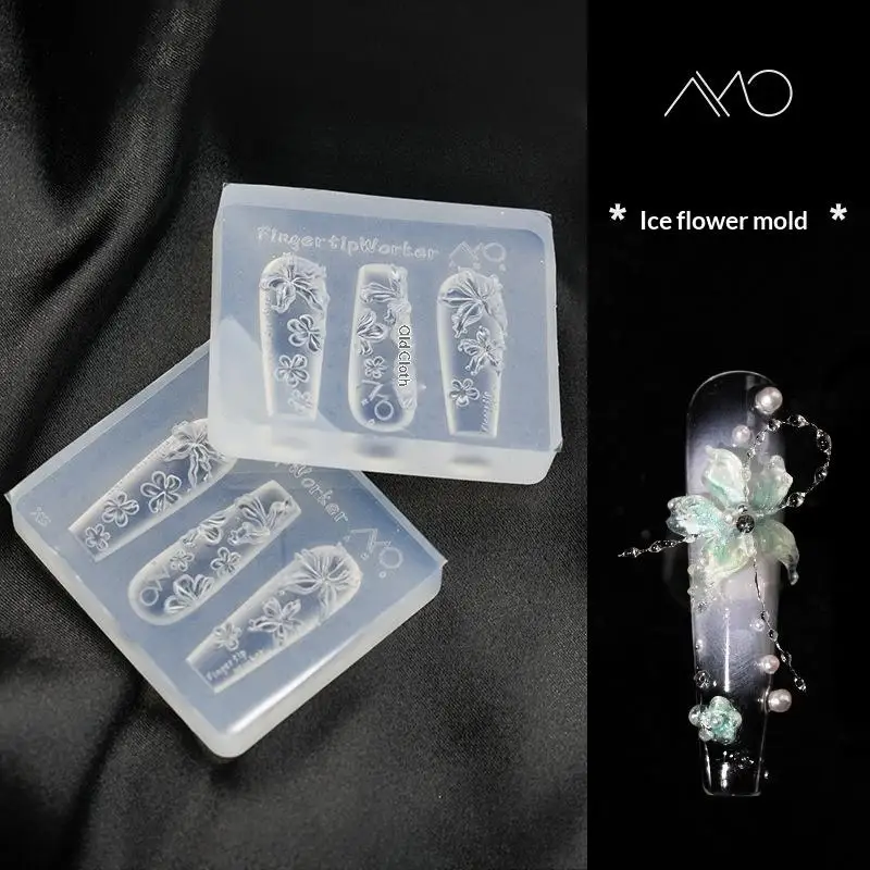 새로운 꽃 네일 아트 몰드 실리콘 릴리프 빈티지 3D 네일 장식 네일 살롱 네일 씰 액세서리 매니큐어 도구 DIY