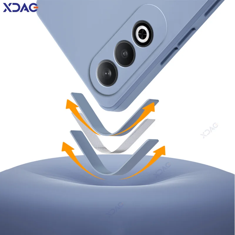 Enhanced Liquid Silicone Phone Case - Square Design, 360° Soft Protective Anti-drop Shockproof Cover