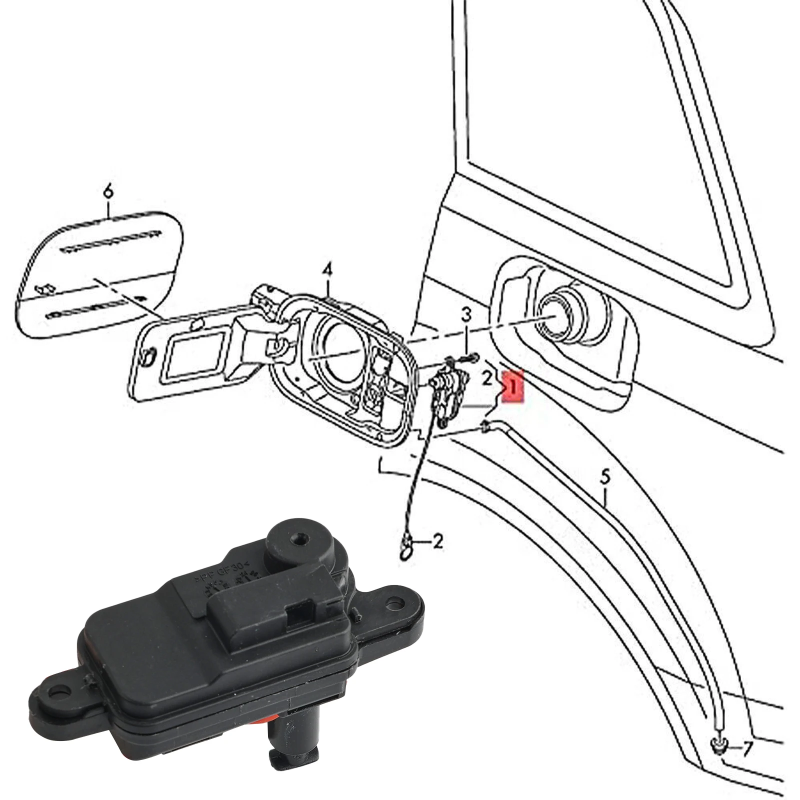 Fuel Door Lock Door Lock Actuator 8V0862153A Car Fuel Filler Flap Door Lock Control Actuator Motor For Audi A1 A7 A8 Q3 Q7 A3 S3 A4 A6 RS3 8V0862153B 8V0862153