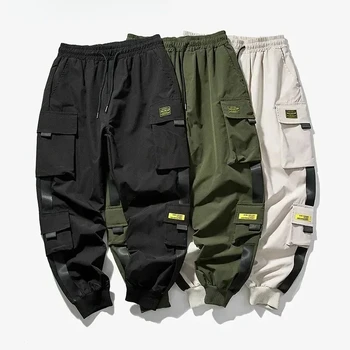 Pantaloni cargo da uomo nuovi Pantaloni casual multitasche vestibilità ampia versatili per le stagioni primaverili ed estive 1
