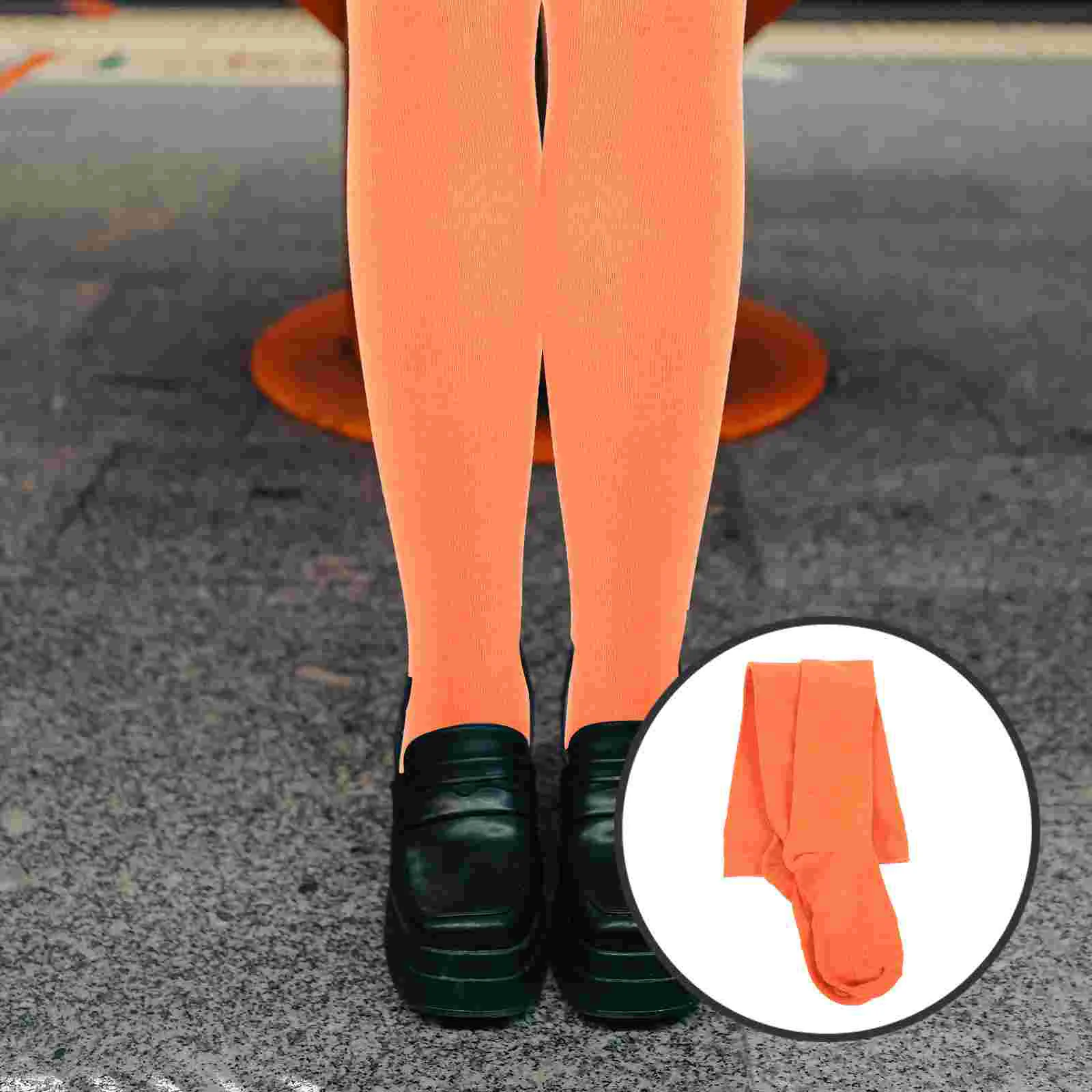 

Orange Thigh Socks over Knee Stockings Ordinary Casual Girl Fabric Decorative Women's for