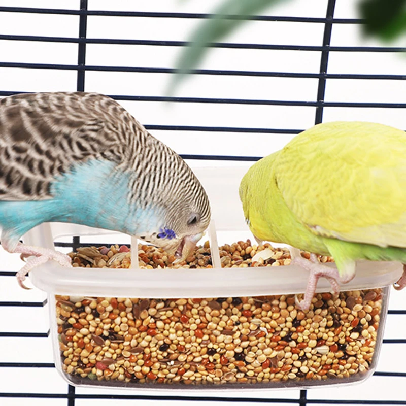 Parrot Feeder Drinker Bird Supplies Bird Cage Parrot Birds Water Hanging Bowl Feeder Box Pet Cage Plastic Food Container 3