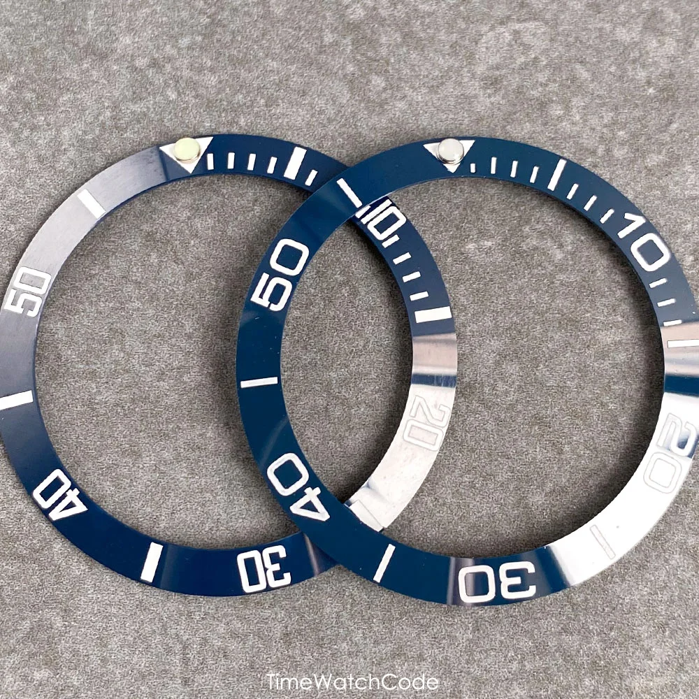 Ceramic Sloping Watch Bezel Insert - Black, Blue, Green, Silver