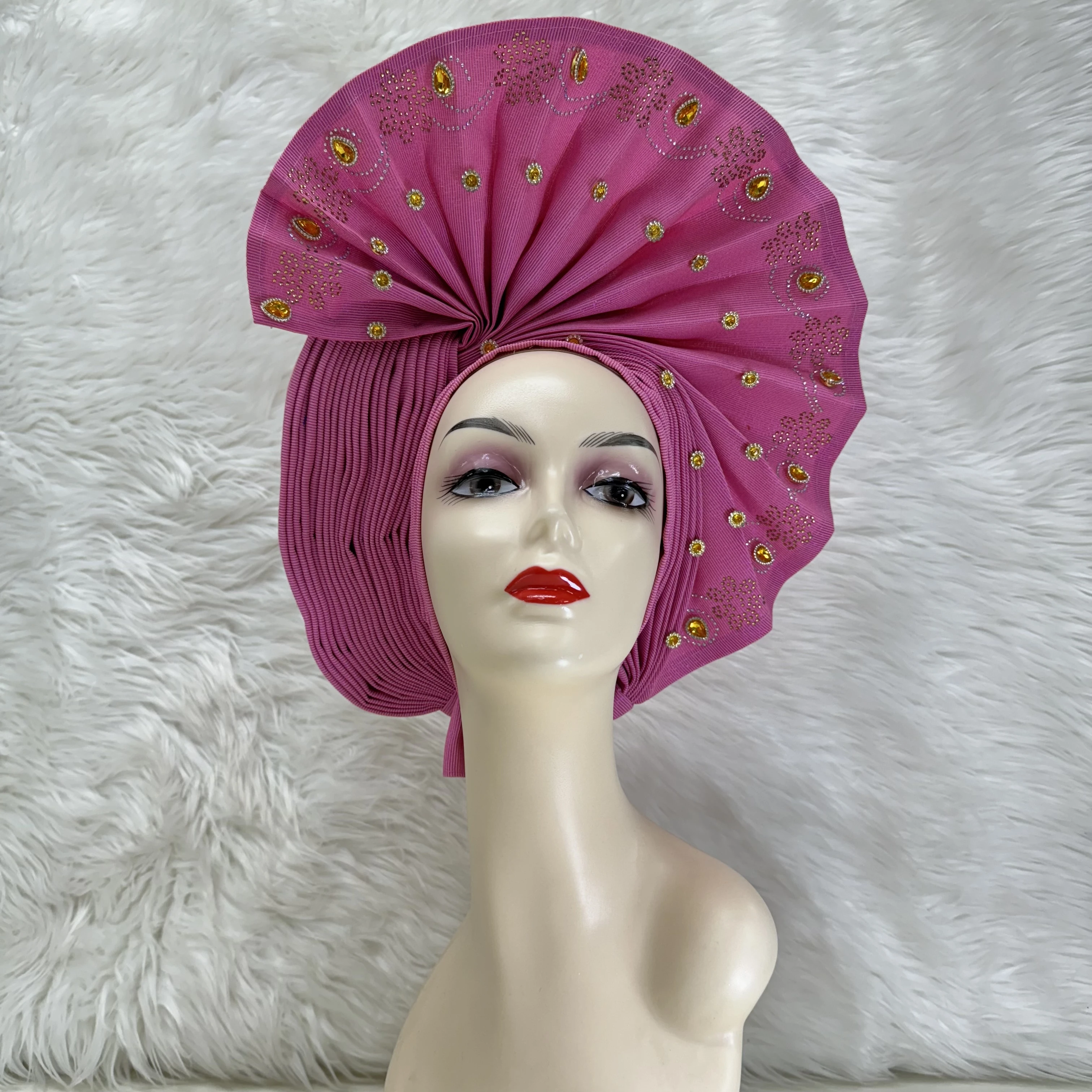 Auto Gele African Headtie, Aso Oke Headtie, Nigerian Wedding  display picture 3