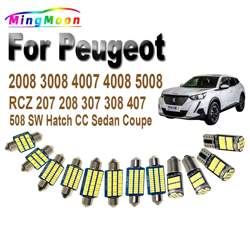 Canbus Per Peugeot 2008 3008 4007 4008 5008 Rcz 207 208 307 308 407 508 Sw Hatch Cc Sedan Coupe Car Led Interior Light Kit