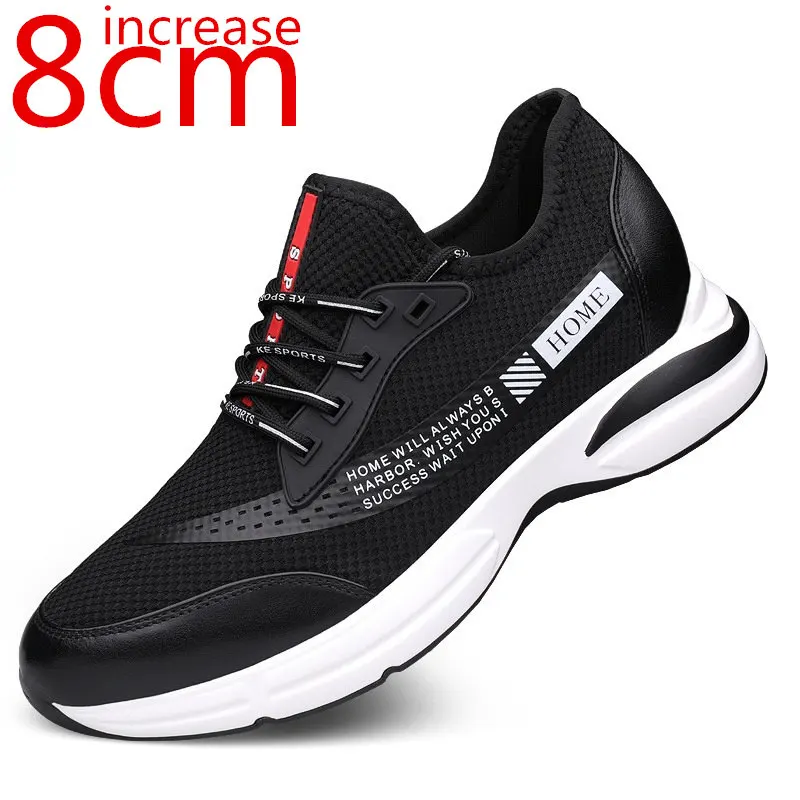 

Increase 8cm Men's Shoes Spring/Autumn Korean Elevator Shoes Mesh Leisure Sports Run Invisible Inner Height Increasing Shoe Male