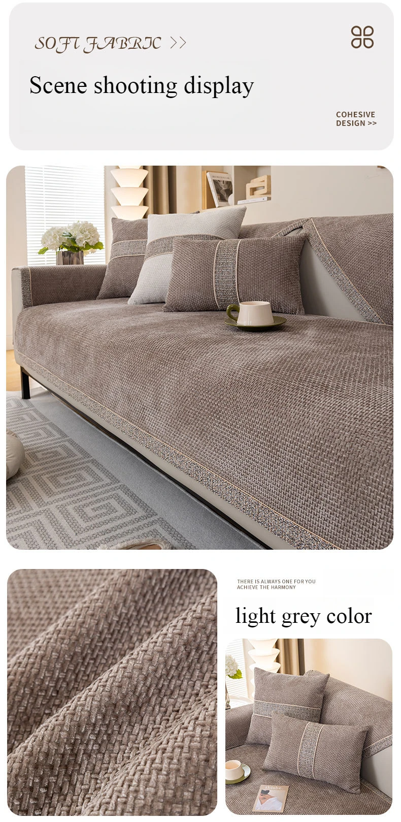 Chenille Sofa Cover for Living Room Luxury Sofa Pad Anti-slip Corener Couch Towel Mat Furniture Protector Divani Per Soggiorno