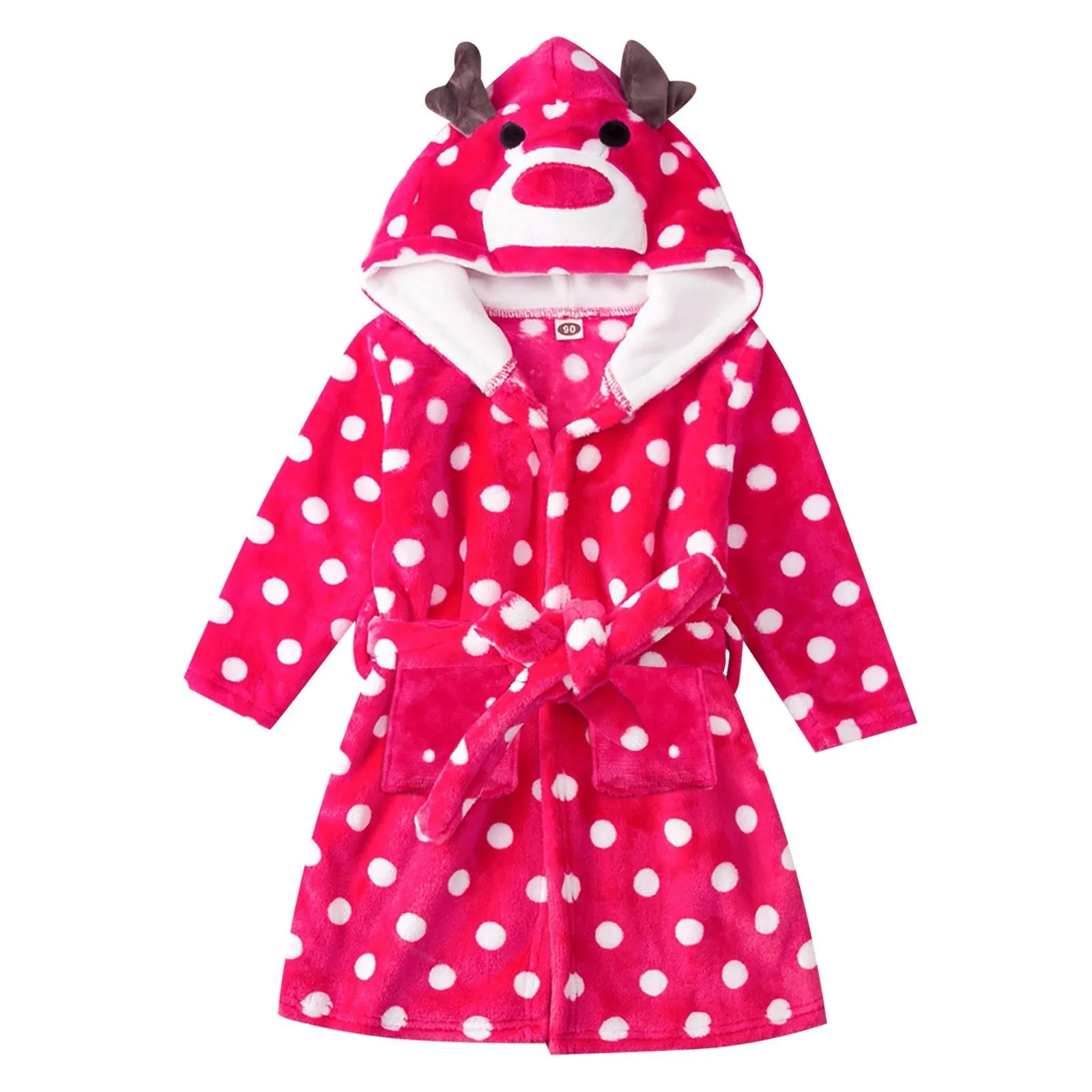 Toddler Boys And Girls Animal Cartoon Pattern Long Sleeved Buttonless Bathrobe Home Pajamas 18 Month Boy T3 Boys Winter Clothes