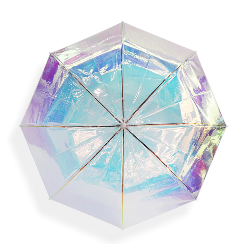Shiny Umbrellas Women Fashion Rainbow-laser Reflective Parasols Umbrella Sun and Rain Proof Water Resistant J Handle folding umbrella automatic umbrella sun umbrella lace umbrella