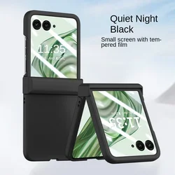 Slim Ultra Thin Tempered Glass Case with Enhanced Camera Protection for Moto Razr 50 (Black)