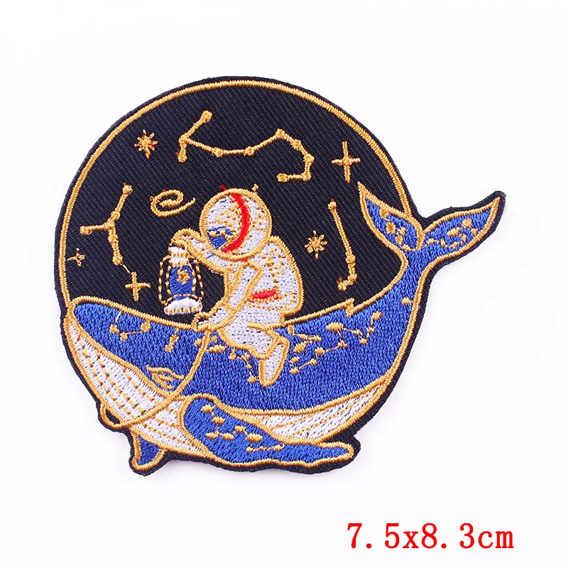 Raum Patch Planeten Eisen Auf Patches Für Kleidung Wale Gestickte Patches Auf Jacken Kleidung Nähen Patches DIY Aufkleber Abzeichen – Detail 16