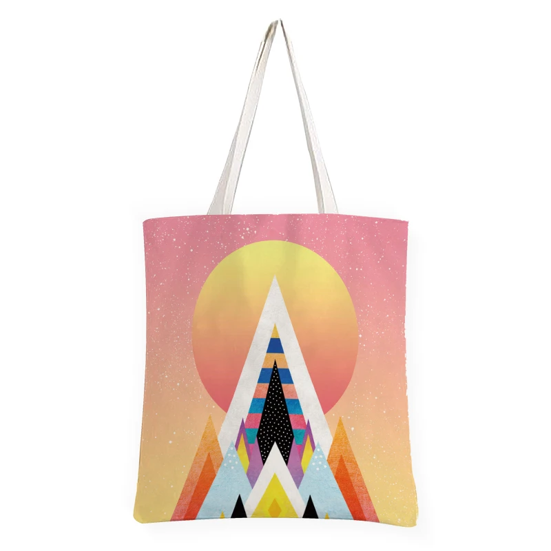 

Landscape Peak Print Cute Harajuku Female Handbag Girl Funny Bag Shoulder Bag Cartoon Canvas Bag Shoulder Bag Handbags for Men
