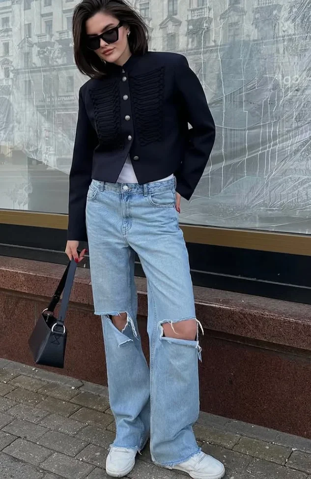 Chic Denim Military Jacket Women Casual Solid Stand Collar Single Breasted Slim Short Jackets 2026 Lady Daily Street Outerwear 13 S8dcc11b24bd04935bb9df2dc8f4c6d35r