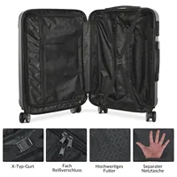 Ensemble de bagages, valises, 3 pièces, ensemble de valises de voyage avec 4 roues pivotantes et serrure, coque rigide, poignée télescopique, M, L, XL 3
