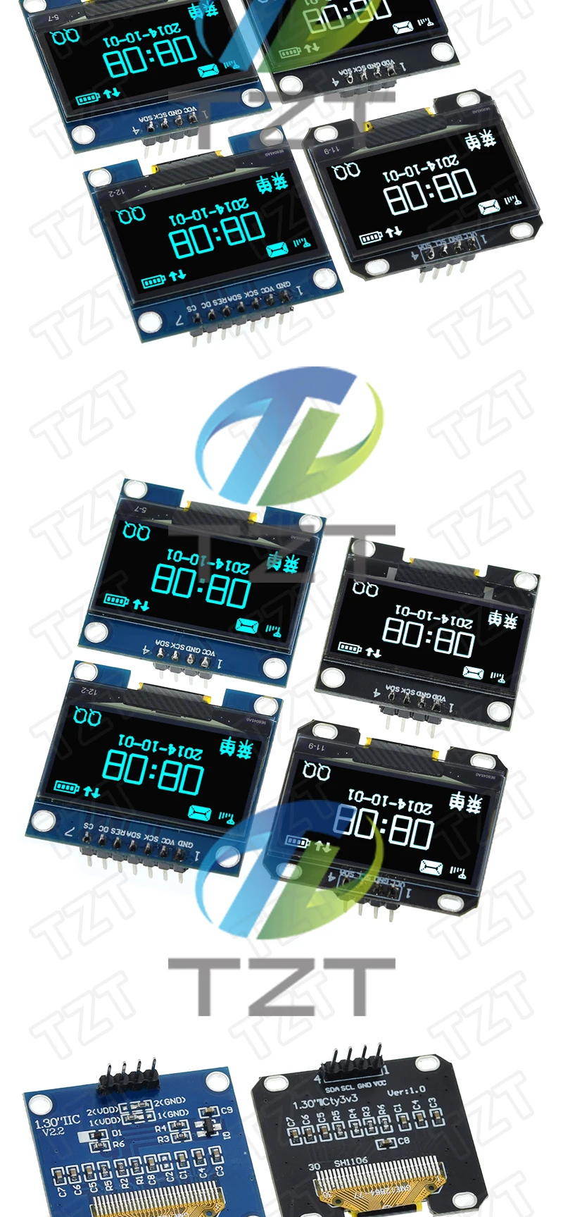 1,3-Zoll-OLED-Modul SPI/IIC I2C Kommunizieren Sie weiße/blaue Farbe 128 x 64 1,3-Zoll-OLED-LCD-LED-Anzeigemodul 1,3-Zoll-OLED-Modul – Detail 12