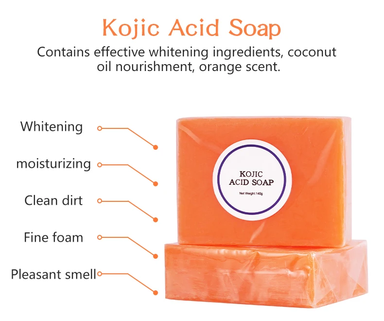 original kojic ácido sabão pele clareamento rosto corpo clareamento da pele escura branqueamento glicerina base anti acne limpeza banho artesanal