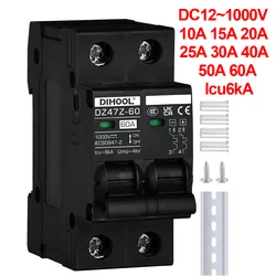 Solar Disconnect Switch with Overload and Short Circuit Protection, 6kA, 10 - 60A, 1000V DC - 10A