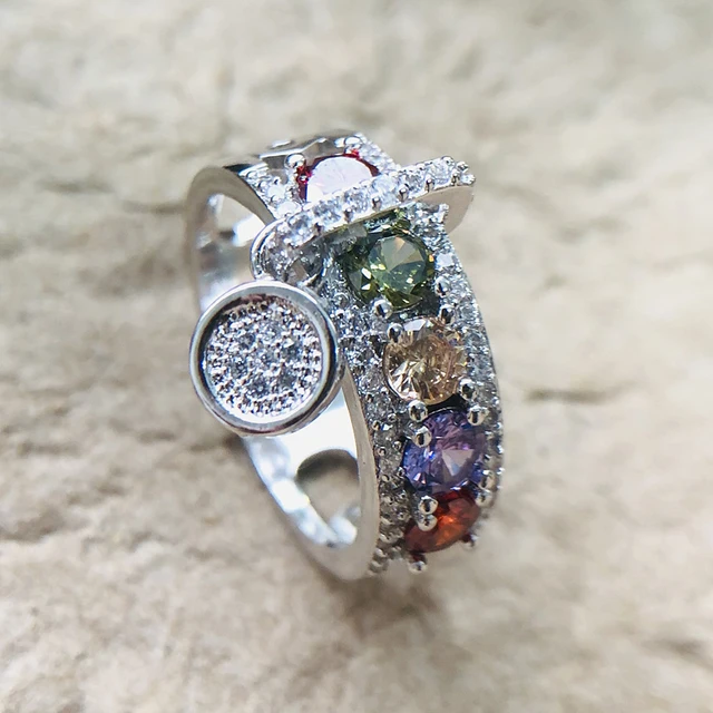 Filled Wedding Rings Ladies Fashion Jewelry Luxury White Zircon Engagement Premium Rings 1