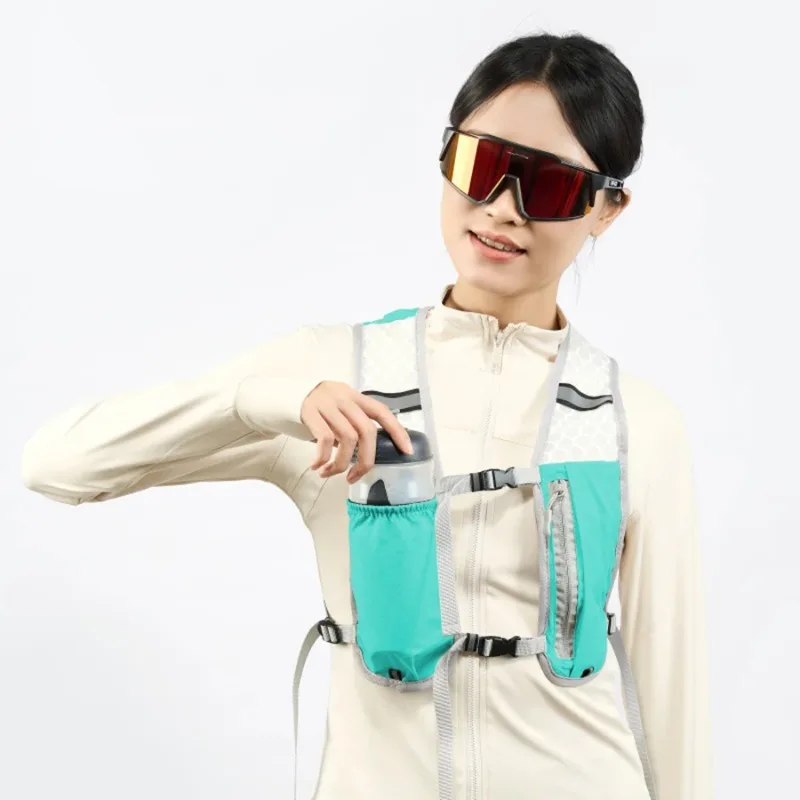 Lightweight Reflective Running Vest for Cycling & Jogging - Hydration Chest Pack with Phone Storage Pocket, Hands-Free Design